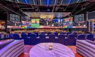 Sports & Social viewing area, media wall and large screen TVs.